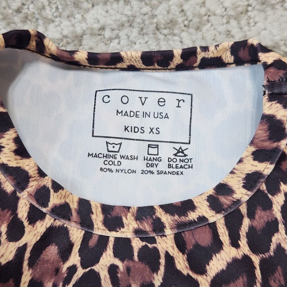 COVER girls animal print long sleeve rash guard size XS 2-3T - Picture 2 of 7